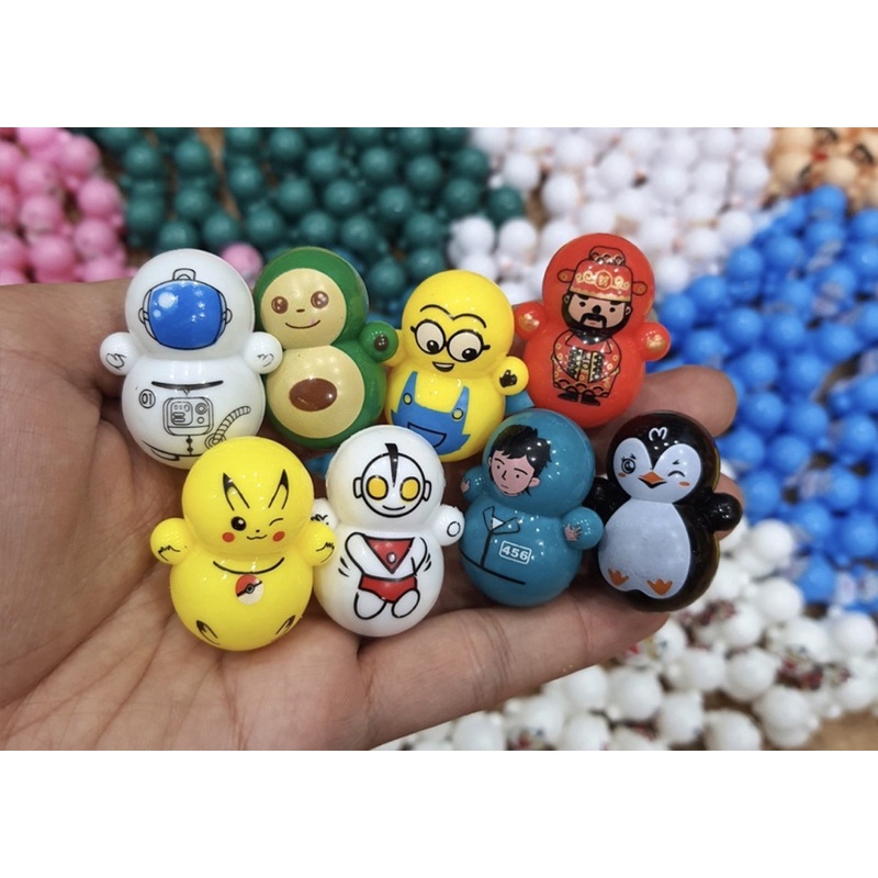 Lật đật squid game mini, lật đật mini doraemon, cho bé cute dễ thương (pikachu, trò chơi con mực, lợn, người tuyết)