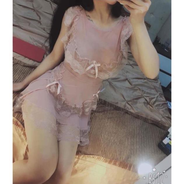 Váy ngủ ren sexy- Đồ ngủ cosplay hầu gái S13 (kèm quần lọt khe) New | BigBuy360 - bigbuy360.vn