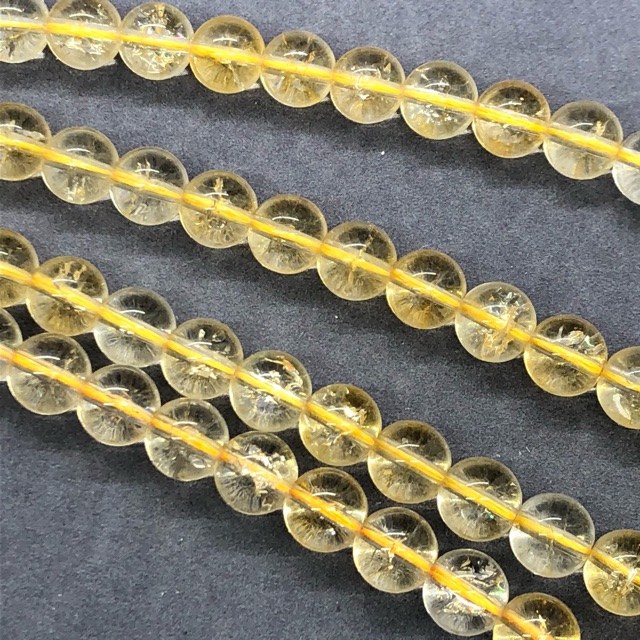 Yellow Citrine Cracked Crystal Beads Stone Round 6-12mm Gemstone Loose Spacer