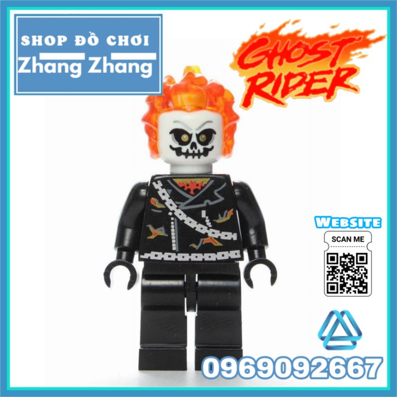 Đồ chơi Xếp hình Ghost Rider Ma tốc độ và xe máy lửa Minifigures WM298 DA030