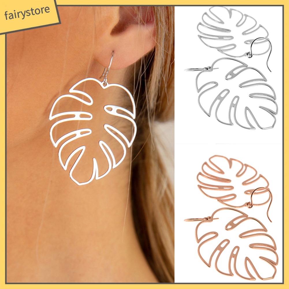 Bông tai hình lá cọ phong cách boho