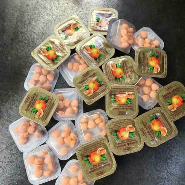 [Combo 9 vĩ] Kẹo cam Vitamin C Thái Lan, đồ ăn vặt tuổi thơ
