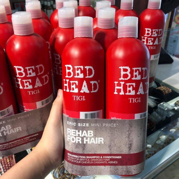 [cặp gội xả] dầu gội xả tigi đỏ bed head dành cho tóc hư tổn, làm thơm tóc, mang lại sự mượt mà, cặp dầu phục hồi tóc xơ