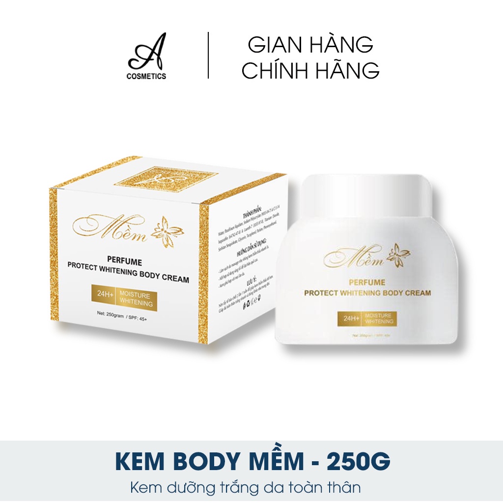 Kem Body Mềm Acosmetics Kem dưỡng trắng da toàn thân, hương nước hoa Pháp, dạng lotion thẩm thấu và dưỡng trắng nhanh