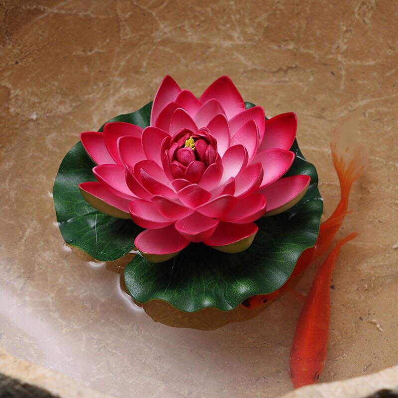 Hoa giả - Hoa sen thả nươc size đại - 17cm,hoa đẹp