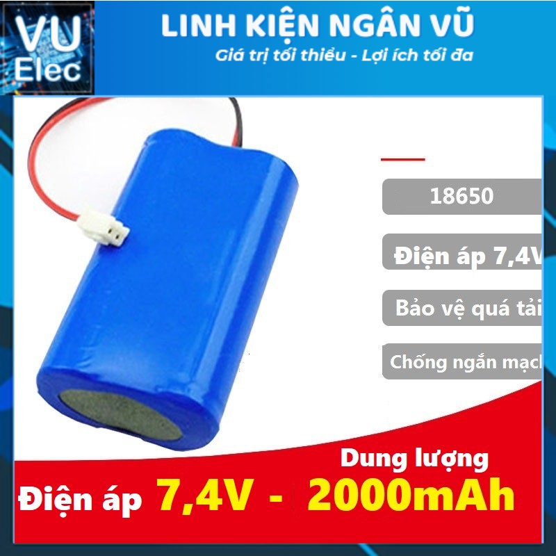 Pin Grearpower cho loa trợ giảng, loa bẫy chim điện áp 7,4V, dung lượng 2200mAh