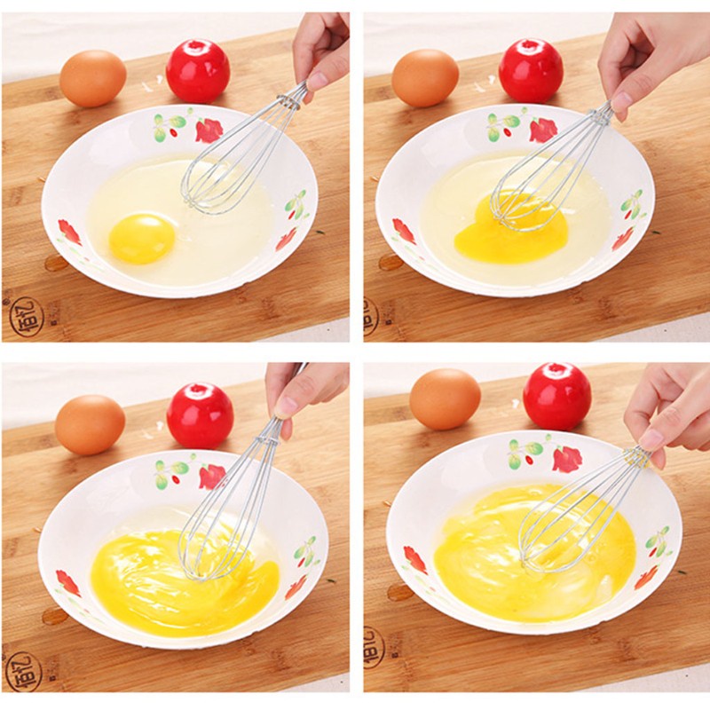 Dụng Cụ Đánh Trứng Bằng Thép Không Gỉ Có Tay Cầm Lò Xo Tiện Dụng
