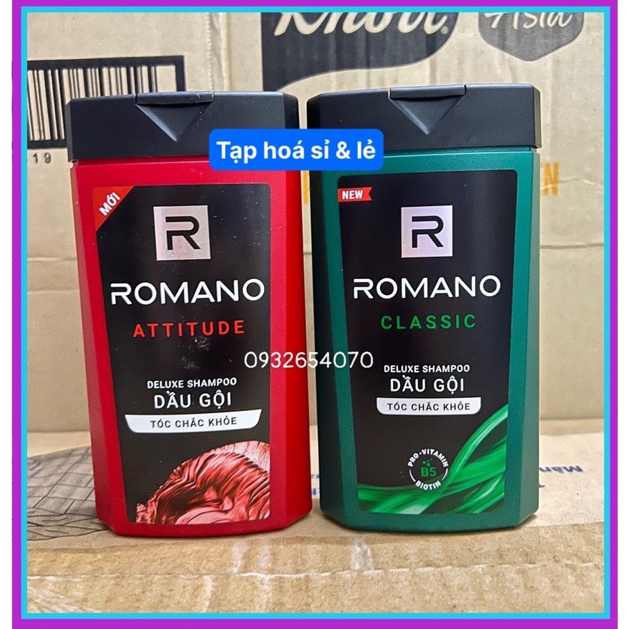 Dầu gội Romano xanh lá, đỏ 180g