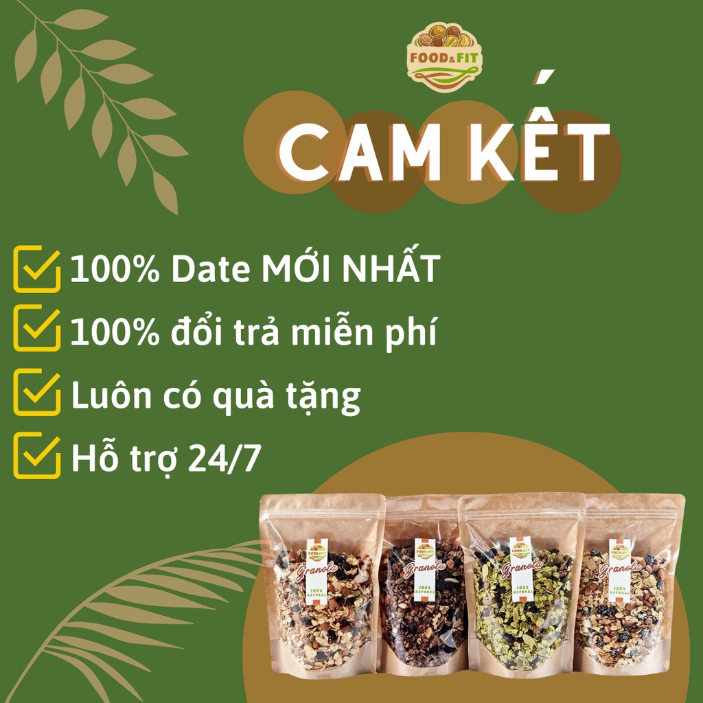 [Mã GROXUAN1 giảm 8% đơn 150K] Ngũ cốc dinh dưỡng granola siêu hạt vị truyền thống - ăn kiêng, giảm cân không đường100%