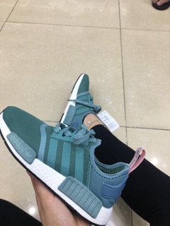 Giày thể thao Sneaker nmd xanh mint( tặng móc khoá giày )