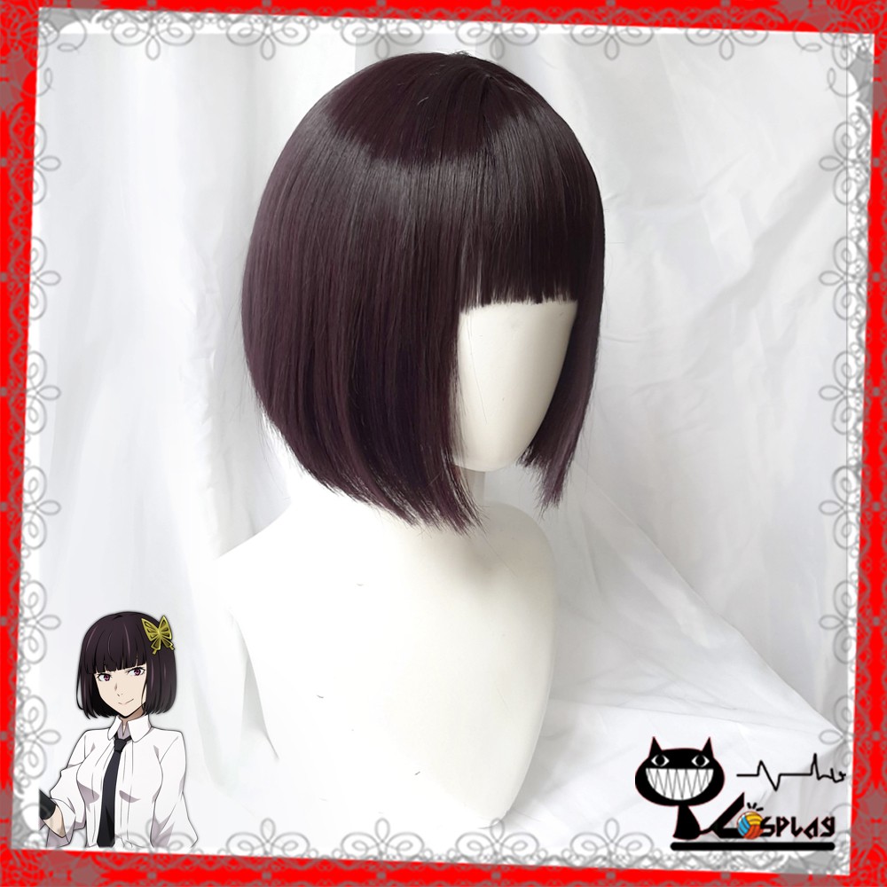 [sẵn] Wig/tóc giả Akiko Yasano - bungo no stay dog màu đen tím đỏ tía tại Miu Cosplay