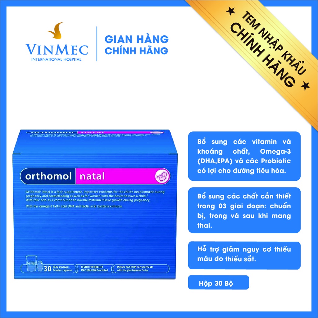 [Toàn quốc] Orthomol Natal - Bổ sung vitamin, omega-3 tốt cho tiêu hoá và đề kháng cho thai phụ tại Vinmec