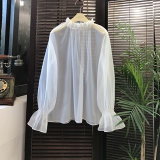 Áo Sơ Mi Lưới Xuyên Thấu Tay Dài Thời Trang Dành Cho Nữ