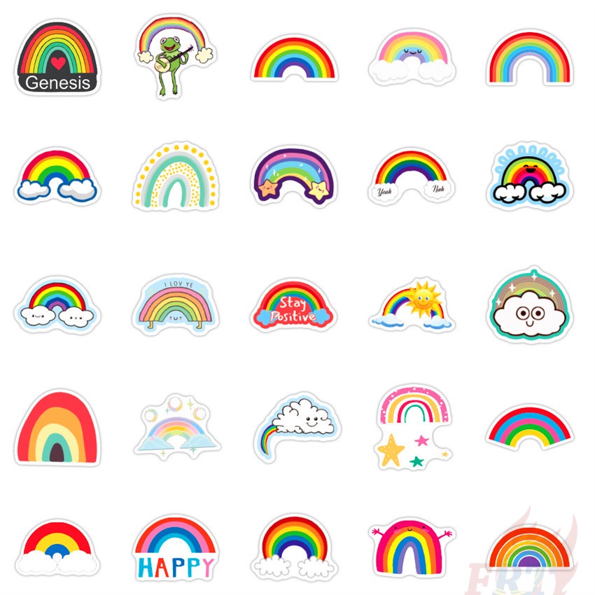 Bộ 100 Cái/Bộ ❉ Xin chào! Meet Rainbow - Hình Dán Cầu Vồng Encounter Cầu Vồng ❉ Sticker Dán Tường Chống Thấm Nước Thời Trang