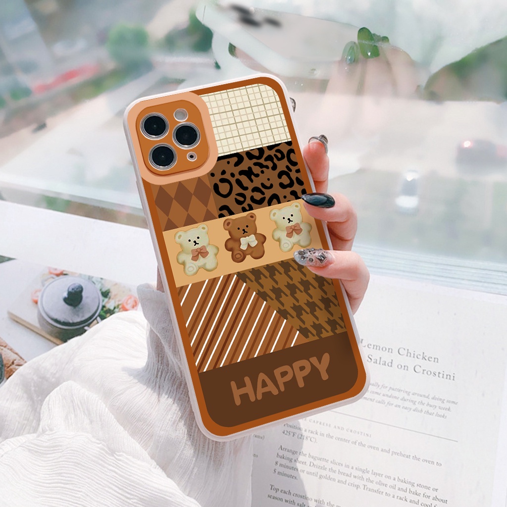 Ốp lưng iphone Gấu mặt cười bóng cạnh vuông 6/6plus/6s/6splus/7/7plus/8/8plus/x/xr/xs/11/12/13/pro/max/plus/promax g01