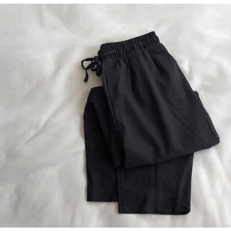 Quần Dài Đen Linen