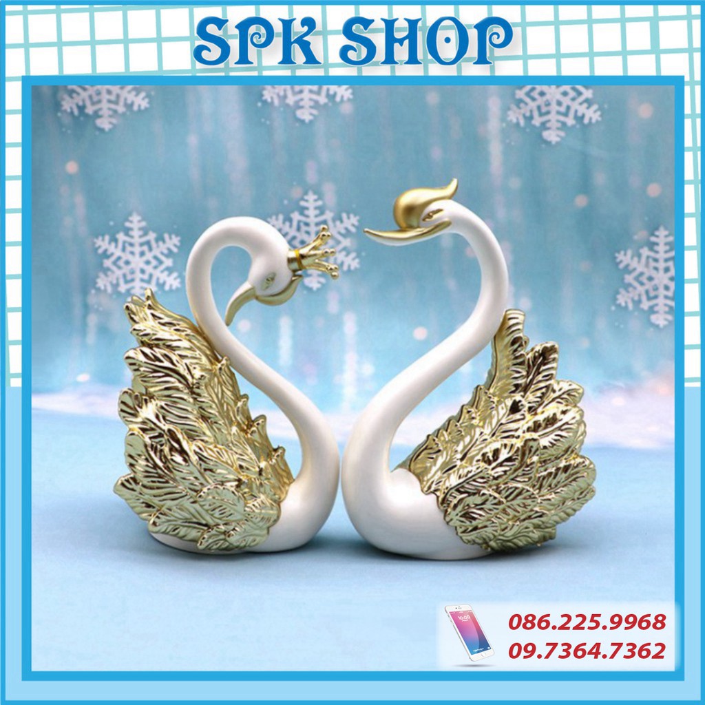 [FREESHIP❤️] 1 Đôi Thiên Nga Vàng và Bạc. Trang Trí Bánh Sinh Nhật- Trang trí bánh sinh nhât bánh kem - SPK Shop