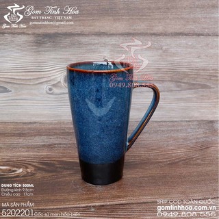 Cốc sứ 500ml men hỏa biến gốm sứ Bát Tràng
