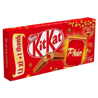 Hộp bánh xốp phủ sôcôla sữa nestlé kit kat 119g
