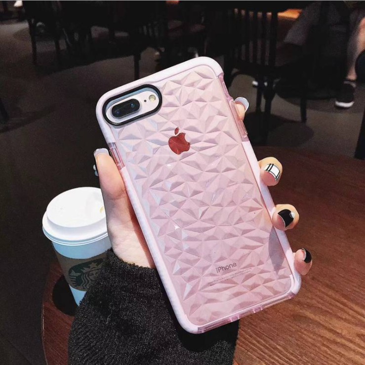 Ốp điện thoại thời trang phối họa tiết kim cương độc đáo cho Iphone 6/6S/6S+/6+/7/8/7+/8+/X