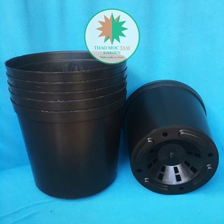 05c Chậu nhựa cứng 28x24cm – Chậu cứng, dày, thích hợp trồng hoa hồng, cây cảnh, kiểng lá