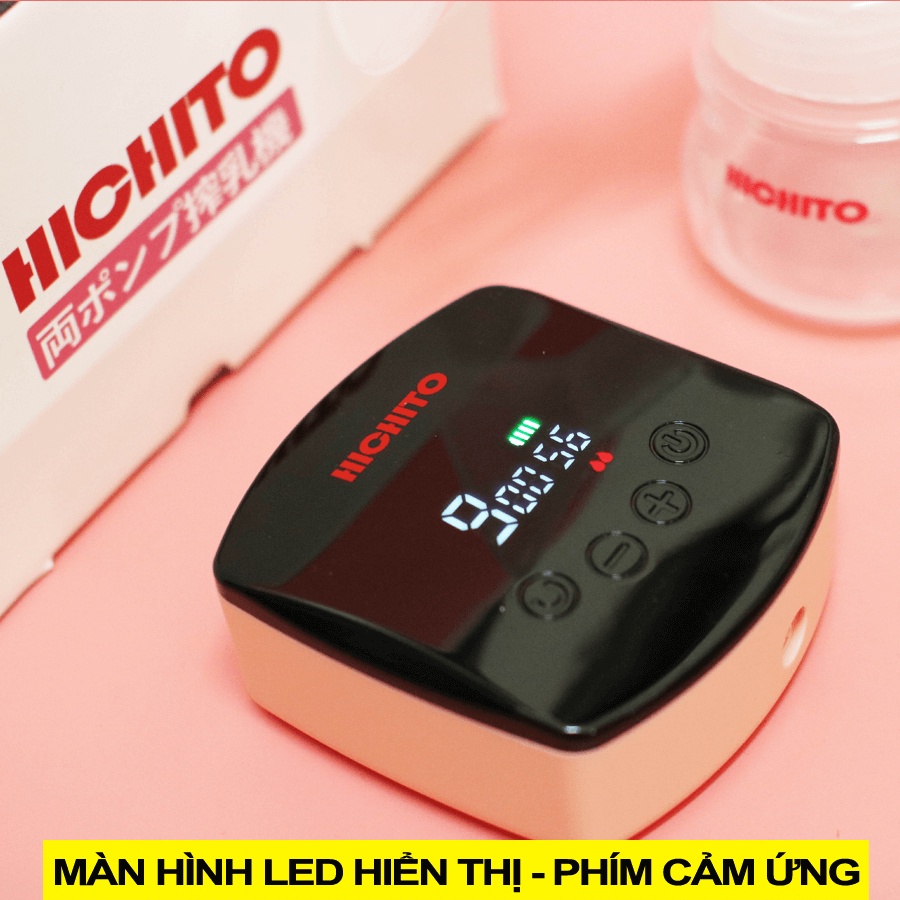 &lt;BH 12 tháng, quà tặng trị giá 150k&gt; Máy hút sữa điện đôi 2 bình Hichito có tích điện matxa Nhật Bản