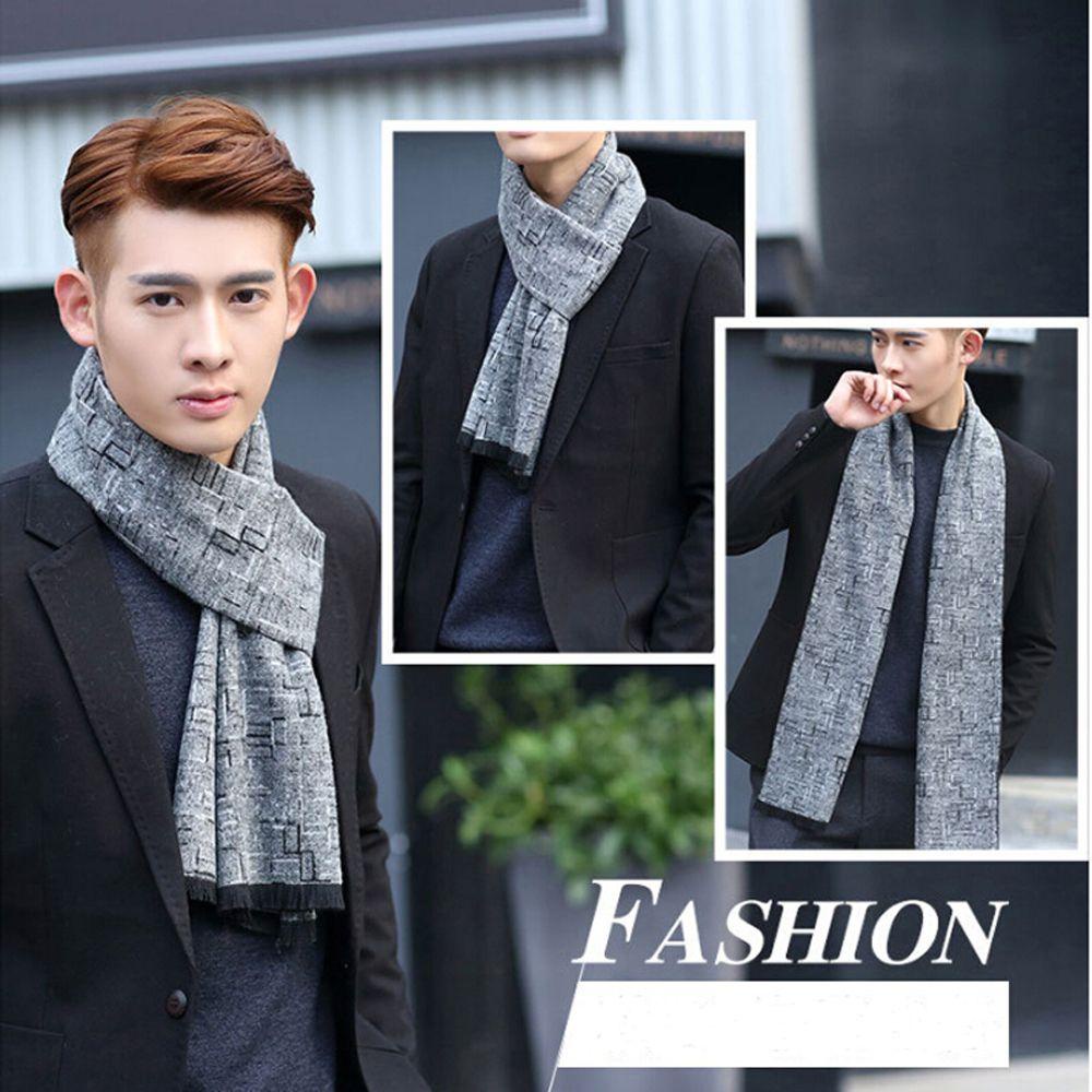 Khăn Choàng Cổ Mềm Mại Giữ Ấm Thời Trang Cổ Điển Cho Nam