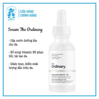 Serum cấp nước, se lỗ chân lông Hyaluronic Acid 2% + B5 The Ordinary