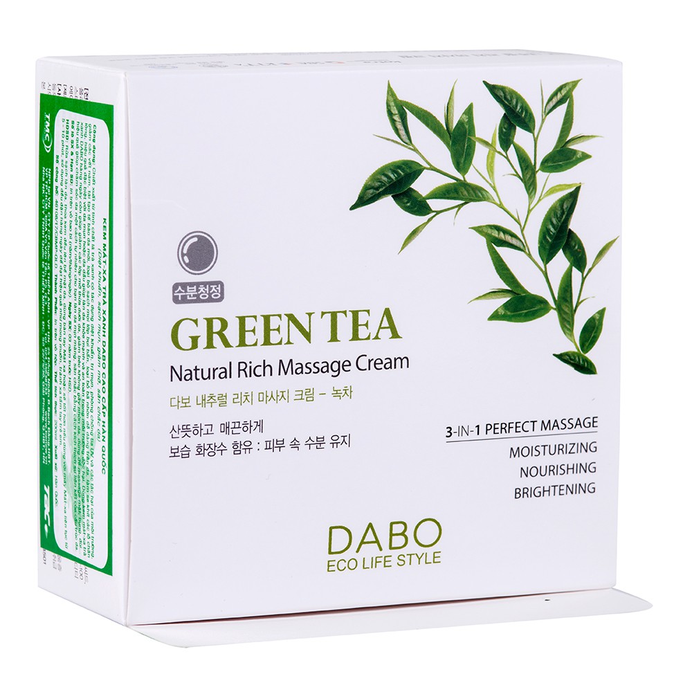 Kem massage mặt và toàn thân làm trắng và tái tạo da Green Tea Natural Cream Hàn Quốc 200ml | BigBuy360 - bigbuy360.vn