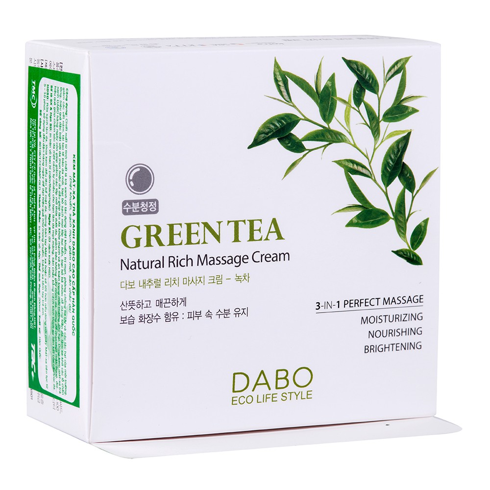 Kem Mát Xa Trà Xanh DABO Natural Rich Massage Cream Green Tea