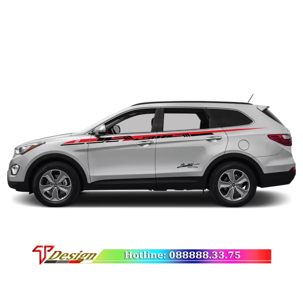 Tem xe ô tô phong cách TRD Sport, fortuner, innova, bán tải, 4 chỗ, 5 chổ, 7 chỗ  .. dán được nhiều dòng xe