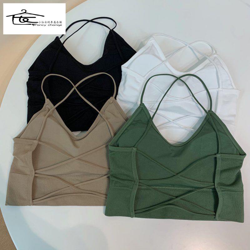 Bán Chạy ~ Áo Lót Dây Chéo Không Gọng Thép Ôm Dáng Chống Lộ Hàng Có Thể Mặc Ngoài Trời Quyến Rũ Cho Học Sinh