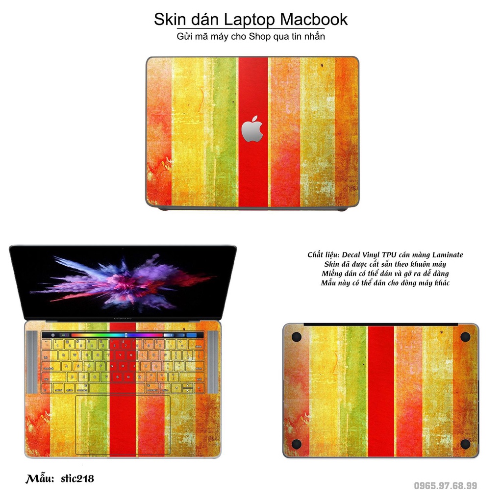 Skin dán Macbook mẫu Hoa văn sticker (đã cắt sẵn, inbox mã máy cho shop)