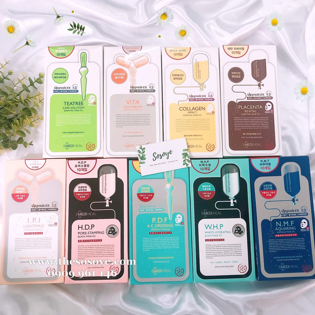 Mặt Nạ Dưỡng Sáng Mờ Thâm Cấp Ẩm Phục Hồi Da Mediheal Các Loại