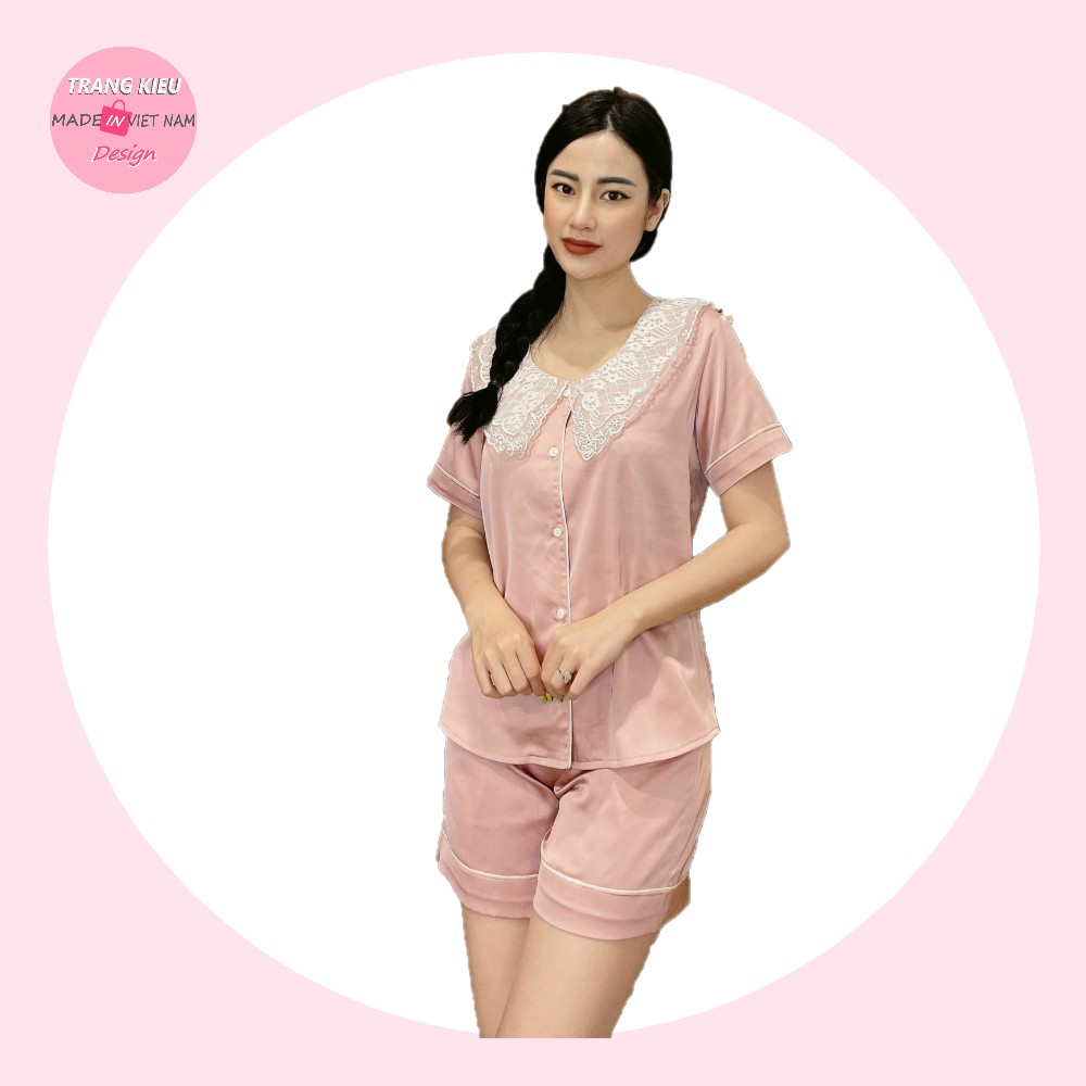 [Đồ mặc nhà nữ] [Bộ đồ mặc nhà nữ] Bộ Pijama Lụa mịn cao cấp Made in VietNam