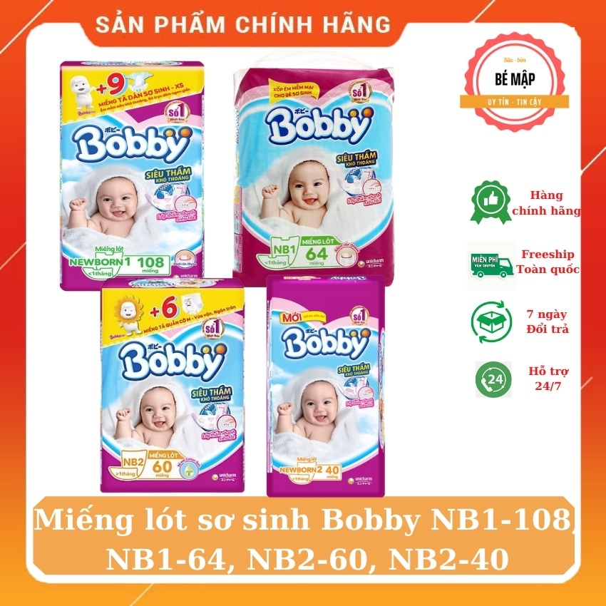 Miếng lót sơ sinh Bobby NB1-108/NB1-64/NB2-60