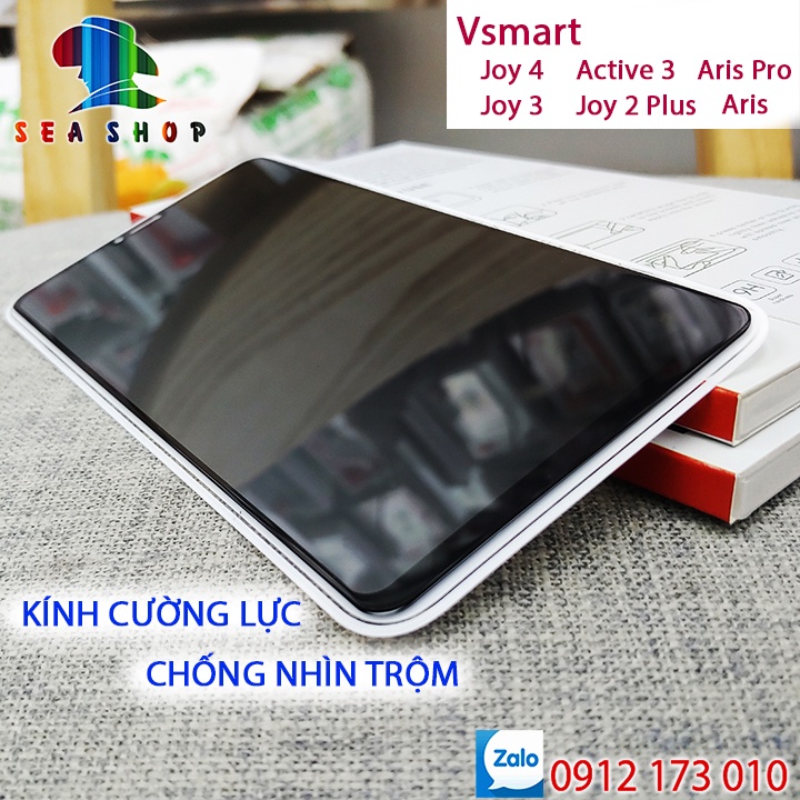 [BỘ SƯU TẬP] Kính chống nhìn trộm Vsmart Joy 2 Plus, Joy 3, Live 4, Joy 4, Aris Pro, Active 3,- Full màn hình-Độ cứng 9H