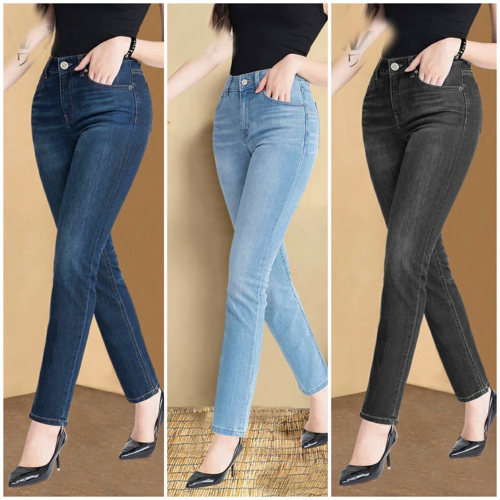 Quần Jeans Nữ Quần Bò Nữ Cotton 100% Co Giãn 4 Chiều Dáng Skinny Xuất Khẩu Cao Cấp