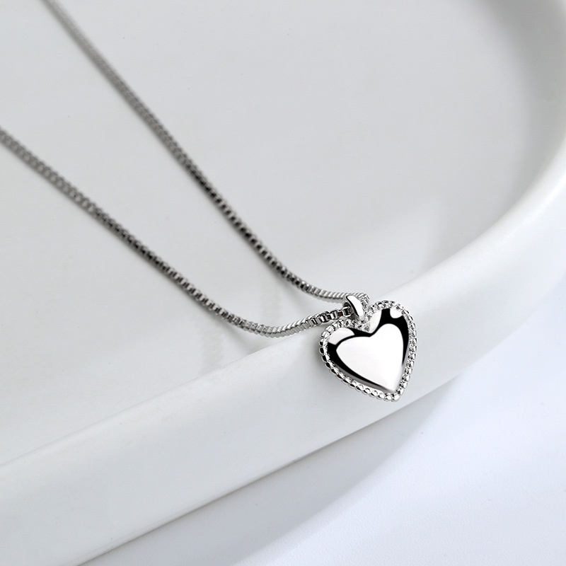 Vòng cổ kim loại mặt hình trái tim phong cách Hàn Quốc thanh lịch thời trang cho nữ