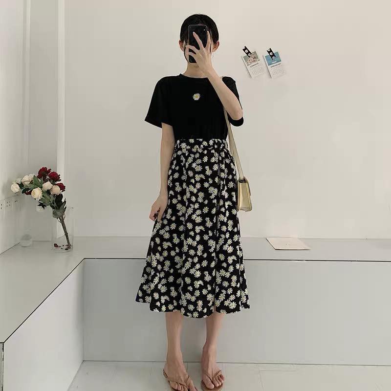 SET ÁO THUN + CHÂN VÁY HOA CÚC