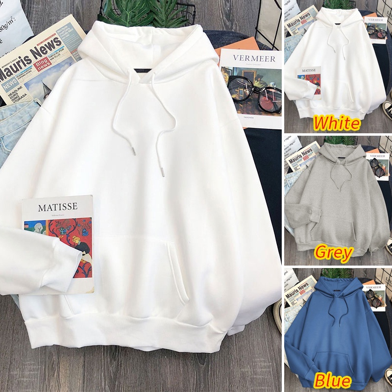 Áo hoodie ZANZEA tay dài dáng rộng phối túi mặt trước thời trang cho nữ