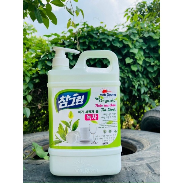Nước Rửa Chén Bát Hữu Cơ ORGANIC Công Nghệ Hàn Quốc Hàng Chuẩn Ánh Dương Rửa Sạch Mọi Vết Bẩn Cứng Đầu Dung Tích 1,8l