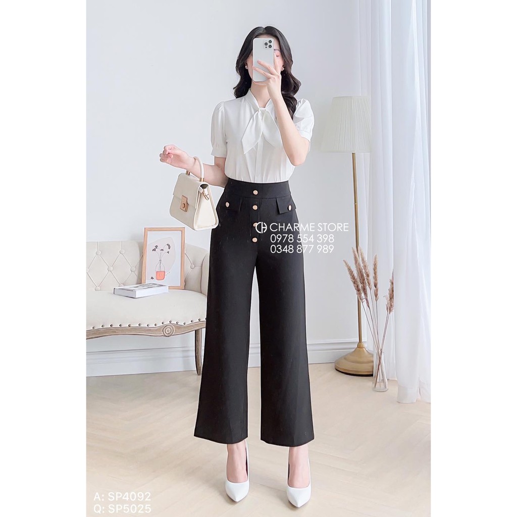 Quần công sở Charme quần 6 cúc vàng 5025