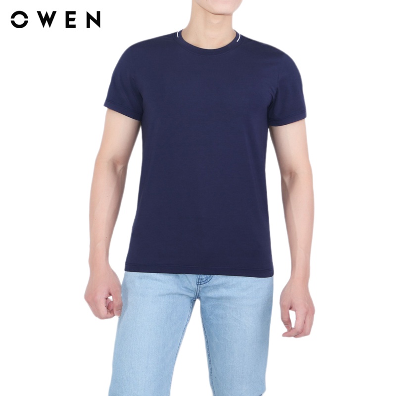 Áo Tshirt ngắn tay Nam Owen Cotton Body Fit màu Navy - TSN23749 (MHR)