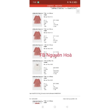 Váy 2 lớp bé gái HM săn sale HM US