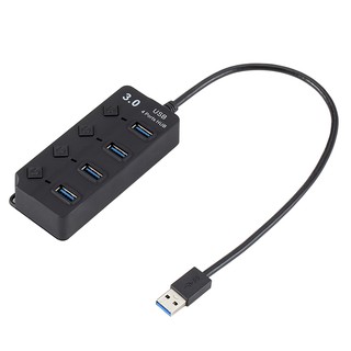4 ports usb 3.0 hub 5gbps high speed on/off switches ac power adapter for pc