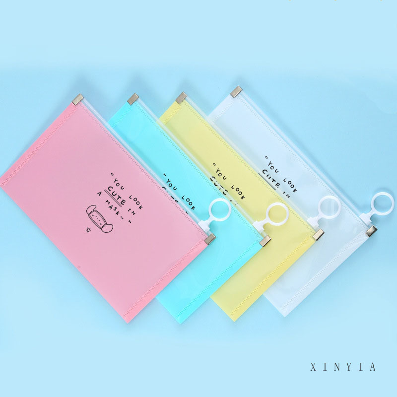 Túi đựng khẩu trang có dây khóa kéo chống thấm nước họa tiết Hàn Quốc tiện dụng có thể rửa sạch dùng khi đi du lịch