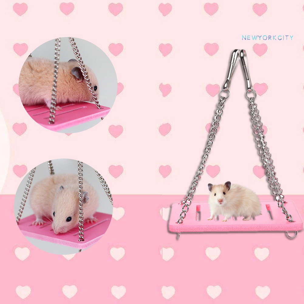 Xích Đu Đồ Chơi Bằng Gỗ Nhiều Màu Sắc Siêu Thú Vị Dành Cho Chuột Hamster
