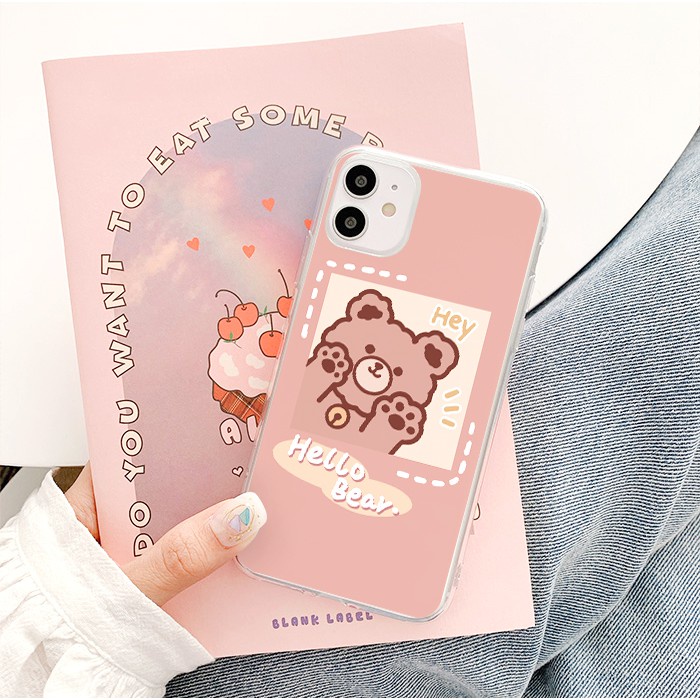 Ốp lưng iphone Hey Bear silicon dẻo cho ip 6splus/7/7plus/8/8plus/x/xr/xs/11/12/pro/max/plus/13promax t91