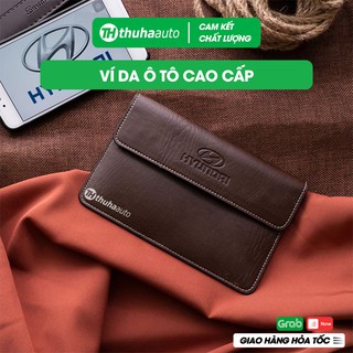 Ví da đựng giấy tờ đăng kiểm ô tô cao cấp in logo hãng xe sang trọng 3 ngăn